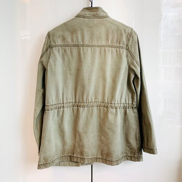 BP Women's Utility Jacket Military Green Cargo Zip Up Size M - Picture 5 of 8